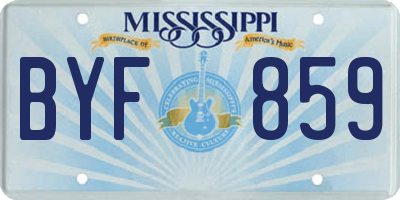 MS license plate BYF859
