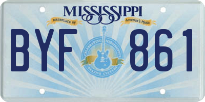 MS license plate BYF861