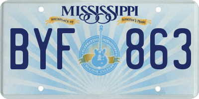 MS license plate BYF863