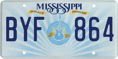 MS license plate BYF864
