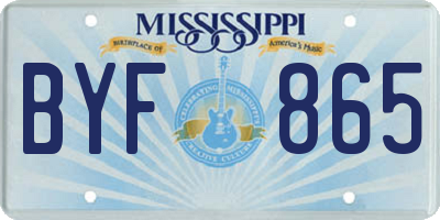 MS license plate BYF865