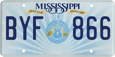 MS license plate BYF866