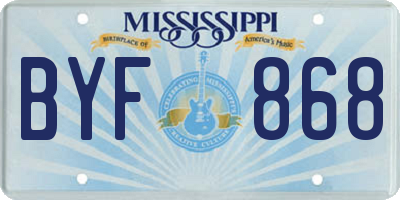 MS license plate BYF868