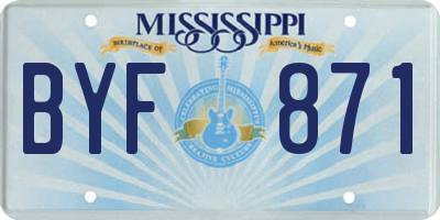 MS license plate BYF871