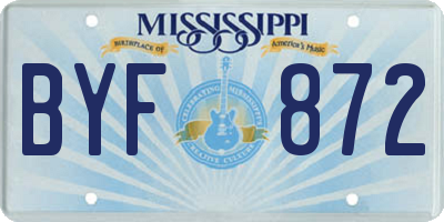 MS license plate BYF872