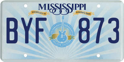 MS license plate BYF873