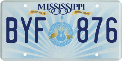 MS license plate BYF876