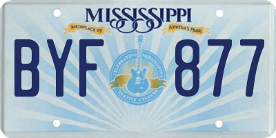 MS license plate BYF877