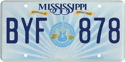 MS license plate BYF878