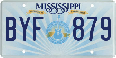 MS license plate BYF879