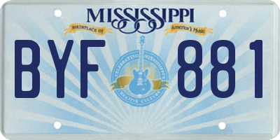 MS license plate BYF881