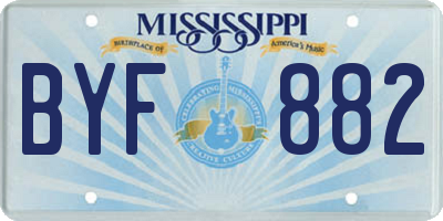 MS license plate BYF882