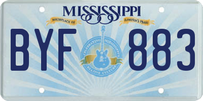 MS license plate BYF883