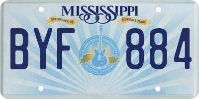 MS license plate BYF884