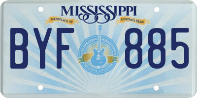 MS license plate BYF885