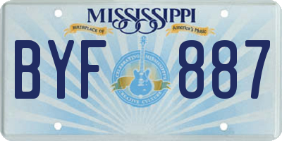 MS license plate BYF887