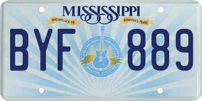 MS license plate BYF889