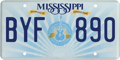 MS license plate BYF890