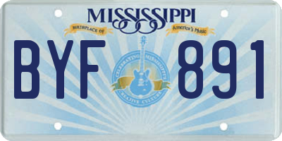 MS license plate BYF891