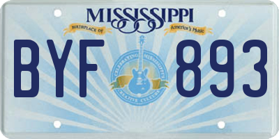MS license plate BYF893