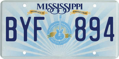MS license plate BYF894