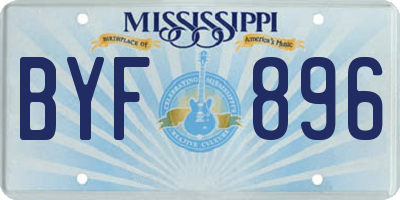 MS license plate BYF896