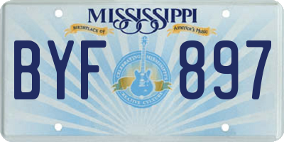 MS license plate BYF897