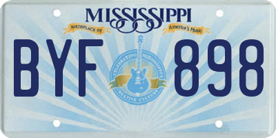 MS license plate BYF898