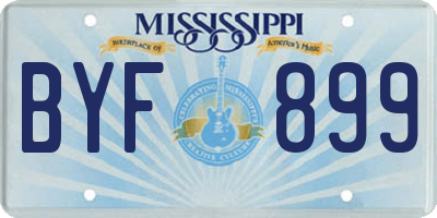 MS license plate BYF899