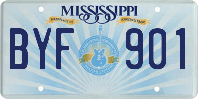 MS license plate BYF901