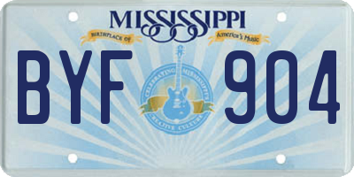 MS license plate BYF904