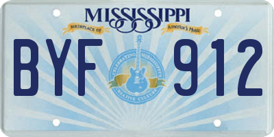MS license plate BYF912