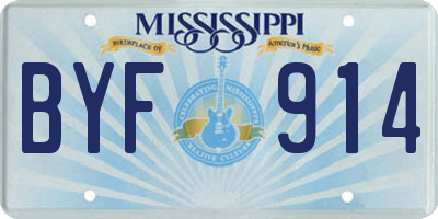 MS license plate BYF914