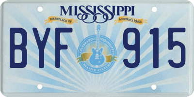 MS license plate BYF915