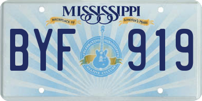 MS license plate BYF919