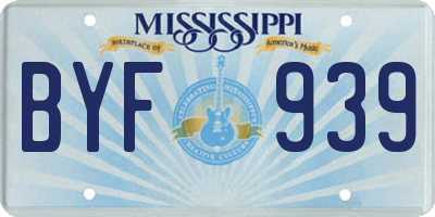 MS license plate BYF939