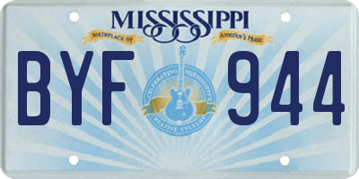 MS license plate BYF944