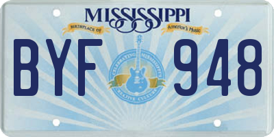 MS license plate BYF948