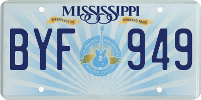 MS license plate BYF949