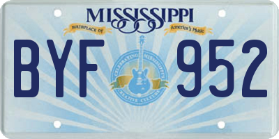 MS license plate BYF952