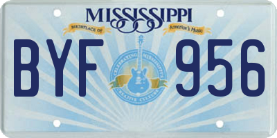 MS license plate BYF956