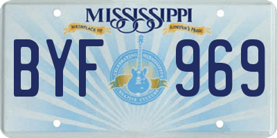 MS license plate BYF969