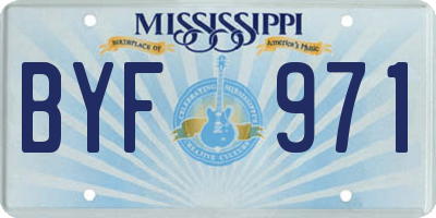MS license plate BYF971