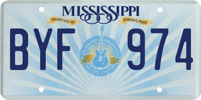 MS license plate BYF974