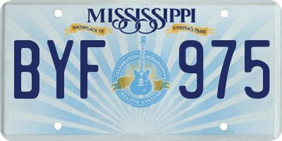 MS license plate BYF975