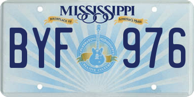 MS license plate BYF976