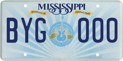 MS license plate BYG000