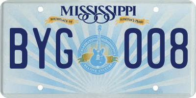 MS license plate BYG008