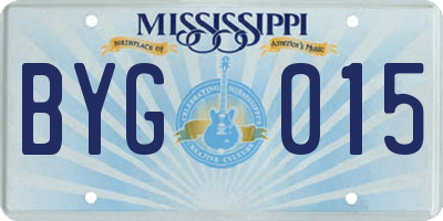 MS license plate BYG015