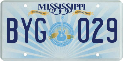 MS license plate BYG029